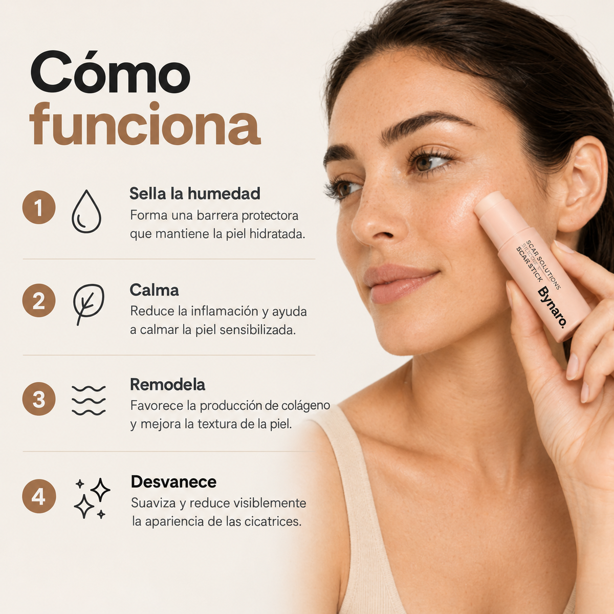 Stick de silicona para cicatrices y estrías